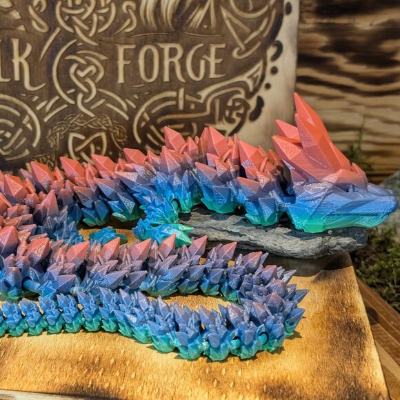 Crystal Dragon Flexible Articulated Fidget Toy 3D Printed - Picture 12 of 13